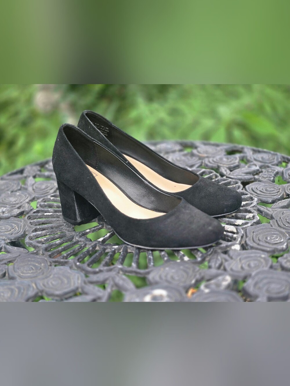 GAP Black Suede Block Heel Pumps